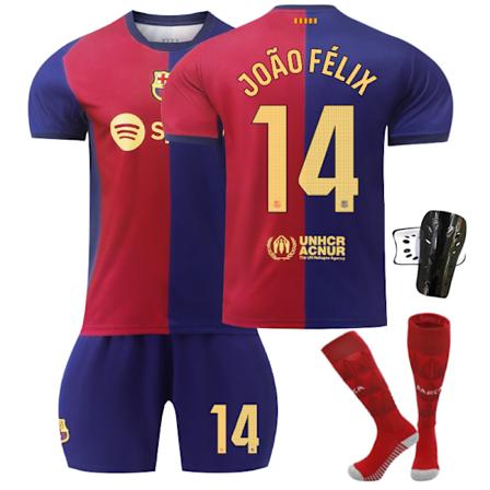 Barcelona Kotipaita Lapsille 2024-2025 Kotikenttä JOão Félix Nro 14 - Sukka Suojat M No. 14 - Sock Guards M