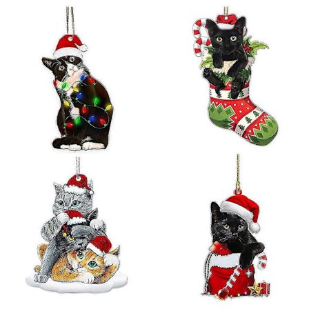 Sorte Katte Julepynt, Juletræshængende Top Ornamenter BD