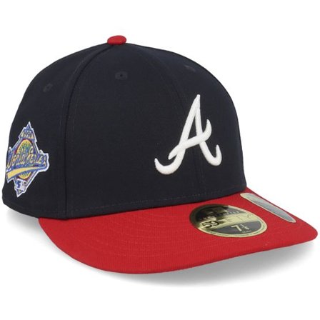 New Era - MLB Blå fitted Keps - Hatstore Exclusive x Atlanta Braves Poly 59FIFTY Low Profile Fitted @ Hatstore
