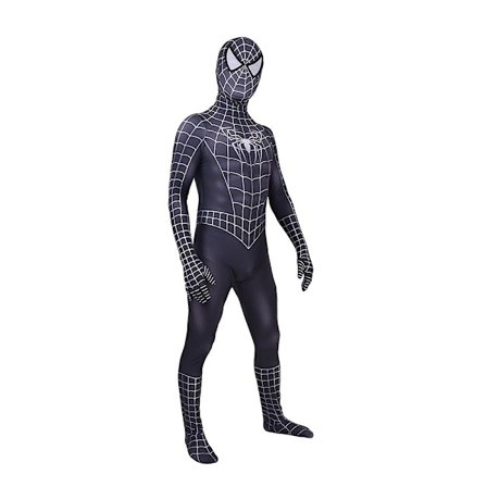 Halloween Men's Black Remy Spiderman Cosplay Costume Venom Symbiote Remy Suit Zentai Bodysuit Adult -a