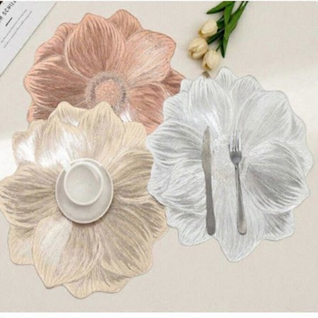 3 stk. Raidley Kreativ Blomst PVC Bordbrikke – Vanntett og Oljetett for Bord