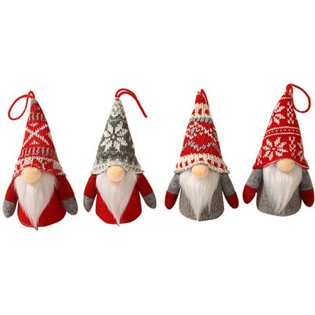 Julbelyst ansiktslös hänge lysande julgran stickad gubbe Rudolph docka för hemdekoration tillbehör