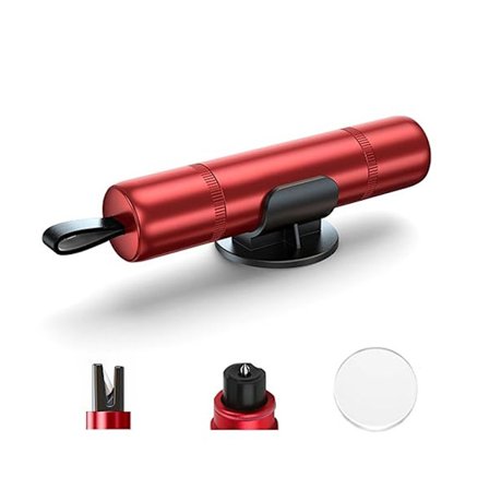 2-i-1 bilrudeknuser og sikkerhedsselekniv, bærbar sikkerhedshammer til brug på land og under vand, flugtværktøj til bilulykker (2 stk.)