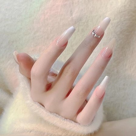 24st Fake Nails Long French Z-173 Z-173