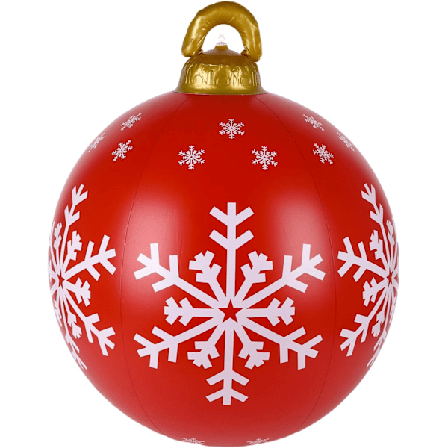 Rød Julekugle Opblæsbar 60 cm Stor PVC Juleblæs