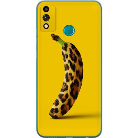 Yhteensopiva Puhelinkuori Honor Honor 9X Lite Banaani leopardikuvioilla keltaista taustaa vastaan luovassa ja leikkisässä suunnittelussa