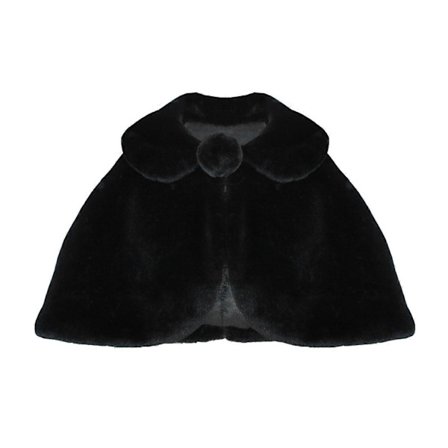 Luksuriøse Falske Pels Brude Sjal Baby Jenter Bryllupsjakker Sjal Kortermet Cape for Kveldsfester og Daglig Bruk Svart M