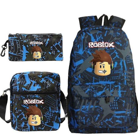 3st/ set Roblox Satchel Anime printed skolväska Ryggsäck