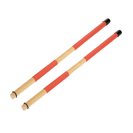 1 par praktiske bambus trommebørster pinde trommestikker musikinstrument tilbehør (rød)