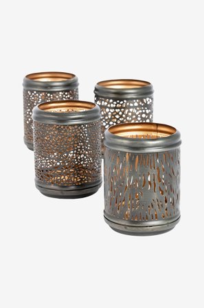 Halvor Bakke - Springbok Candle Lantern 4-pk - Grå - Lysestager & lanterner - Fra Homeroom