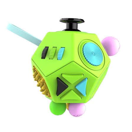 12-sidet Fidget Dodekaeder - Stress & Angstlindring - Alle Aldre (Grøn)