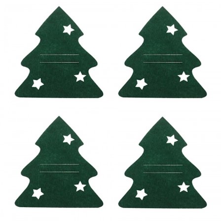 8 bestikkposer, jule-filt bestikkmatter servisepakke mote bestikkpakke underlag coasters feriefest borddekorasjon (grønn, C)