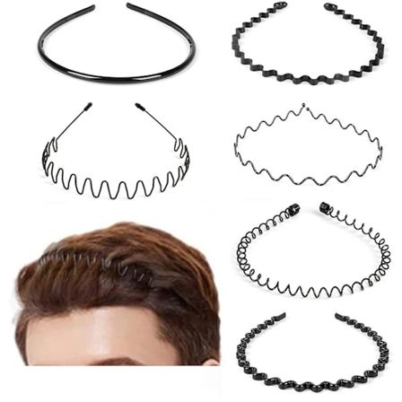 6 st hårbågar, metallhårband för herr- och damhårband, skönhetsvård, unisex