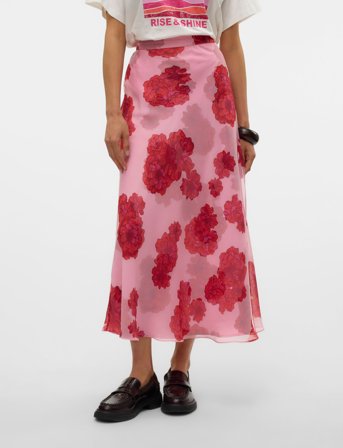 Vero Moda Vmthilda Teora Hw Ankle Skirt Wvn Ga Ce - Pink - XS