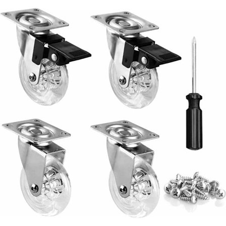 Rull 4 set med svängbara hjul ??50mm transparenta möbelhjul tunga hjul industrihjul