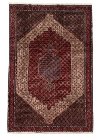 Senneh Fine Matta Orientalisk Svart/Mörkröd (Ull, Persien/Iran)