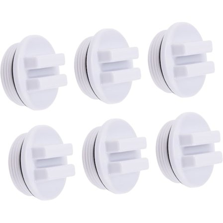 6 stk. frostsikre propper til svømmebassiner, oppustelige svømmebassiner, spa-skimmerpropper til udløb, pooldrænadapter, svømmebassin-drænprop, 