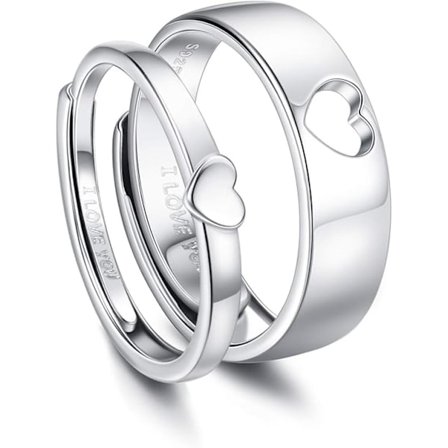 925 Sterling Silver Ring Evighetsförlovning Löfte Justerbar Ring Årsdag Vigselring Smycken Gåva