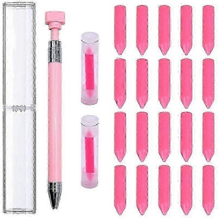 34 stk Diamantmaleri Pennesett, 2 stk Påfyllbar Voks Penn med 32 stk Voks, Roterende Limpunktbor