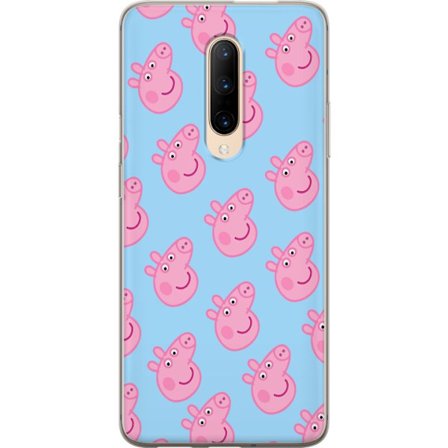 Yhteensopiva Puhelinkuori OnePlus 7 Pro Peppa Pig vauva hahmo pastelliväreillä, söpö piirretty lasten kuvitus pehmeällä minimalistisella tyylill