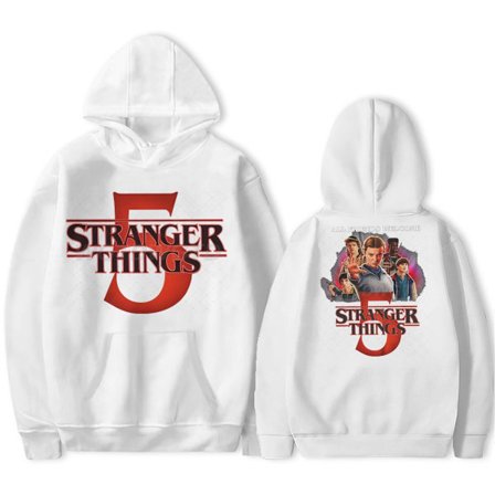 Stranger Things 5 Hoodie – Unisex – Varm fleecefodrad sweatshirt – Höst/Vinter Vit 1 L Vit 1 L