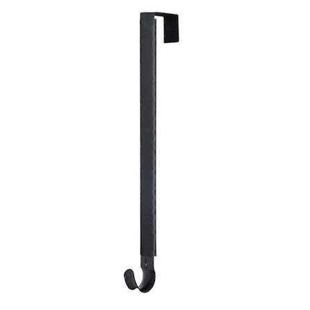 Kranshängare för ytterdörr, justerbar längd från 38 cm till 63,5 cm, svartmålad finish, stödjer upp till 11,3 kg, enkel installation utan verktyg