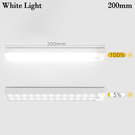 Skab Belysning Bevægelsessensor Lampe 200MWHITE LYS HVID LYS