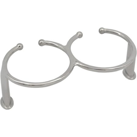 Dobbelt drikkevareholder i rustfrit stål, åbent design, kopholder med skruer til marine yacht, lastbil, autocamper