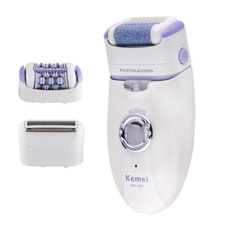 Kemei KM-1981 Effektfull 3 i 1 Epilator Rakapparat Fotvård