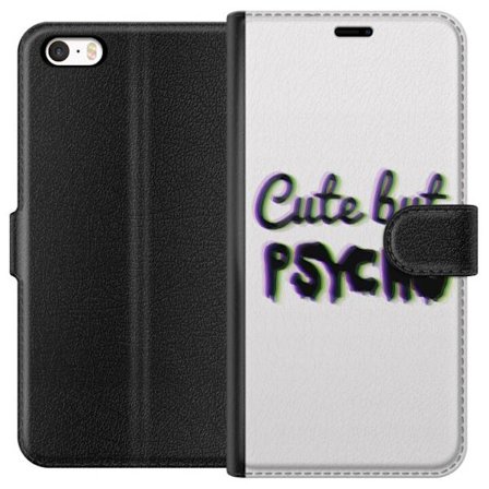 Kompatibel Tegnebogsetui til Apple iPhone 5s Rainbow-farvet legetøjsfigur med et glad ansigt og farverige cirkler i en legesyg studieillustration