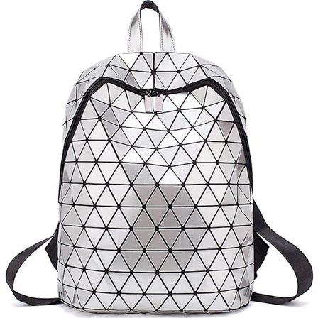 Geometrisk Ryggsäck Holografisk Självlysande Ryggsäck Reflekterande Väska Luminescerande Iridescent Ryggsäck