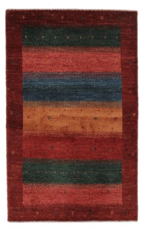 Anudada A Mano Loribaft Fine Alfombra 80X127 Oriental De Lana Rojo Oscuro/Negro Pequeño