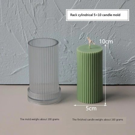 Lysformer lys stearinlys DIY støpeformer i silikonform YKE55010 stativ sylindrisk 5x10 YKE55010 stativ sylindrisk 5x10