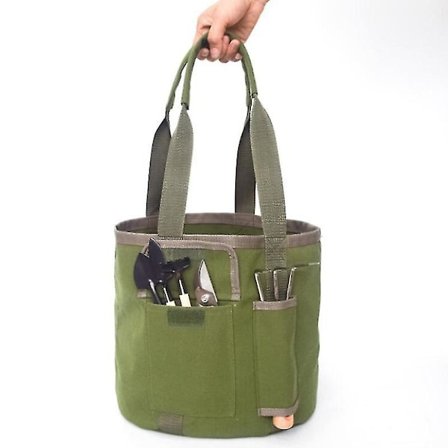 Canvas trädgårdsredskap hinkväska, trädgårdsredskap tote med ficka - dam trädgårdsförvaringshink