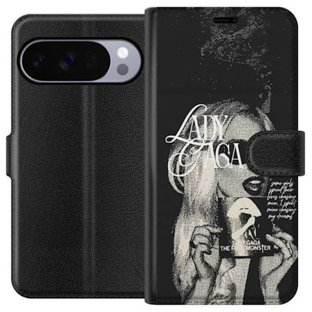 Kompatibel Tegnebogsetui til Google Pixel 10 Pro XL Lady Gaga sort-hvid retroplakat med solbriller og popkunst-æstetik