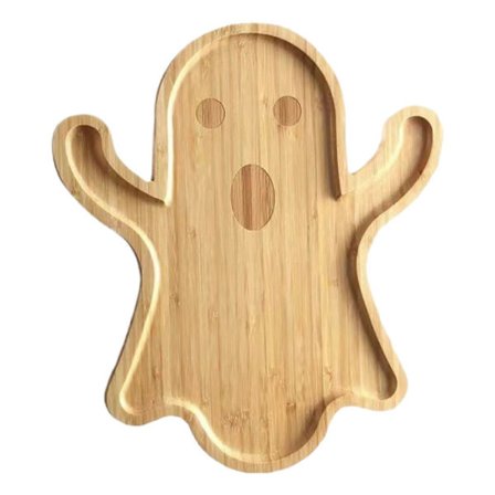 Trätallrikar för Halloween Grimaserande Spöke Dekorativa Tallrikar Skördefest Tillbehör för Halloween Thanksgiving Födelsedag