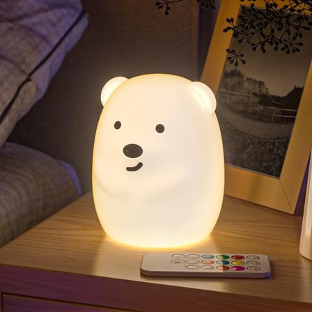 Børns natlys bjørn natlys LED-lampe soveværelse 9 farver