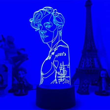 3D nattlys, Harry Styles lampe 16 farger med fjernkontroll