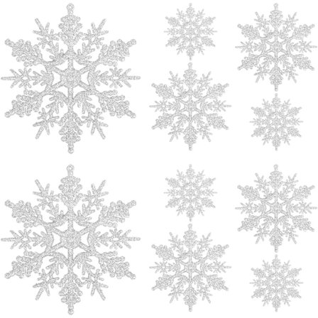 Julepynt, juletræspynt, snefnugspynt julefest, juletræshæng - 2