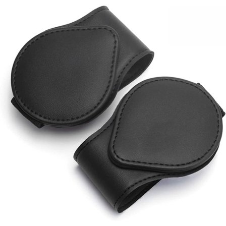 2 pakker Universal bilbriller holder til solskærm solbriller holder klips briller bøjle læder og kugle kort klips