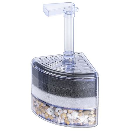 Akvariumhörnsvampfilter Tyst Betta Yngel Räka Och Småfisk Bio Skumfilter Med Naturliga Stenar Grust (luftpump ingår ej)