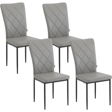 Rootz matstolar Set med 4 - Köksstolar - Moderna sittplatser - Bekväm vadderad sits - Ergonomiskt ryggstöd - Slitstark metallram - 42cm x 94,5cm x 59c