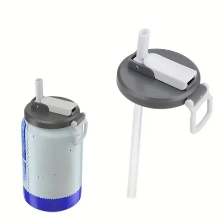 Genanvendeligt låg til glas med sugerør