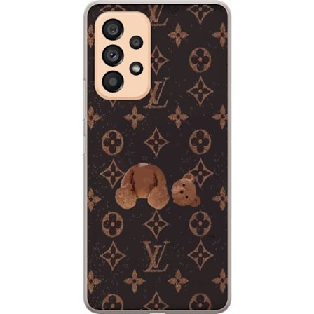 Kompatibel Mobilcover til Samsung Samsung Galaxy A53 5G Luksuriøst monogrammønster med knust bamse i mørk modeæstetik