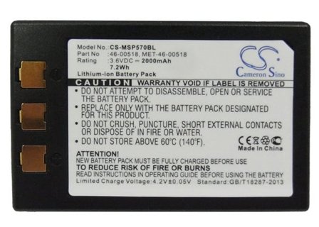 Batteri til stregkodescanner til Metrologic SP5700 Optimus PDA, MK5710