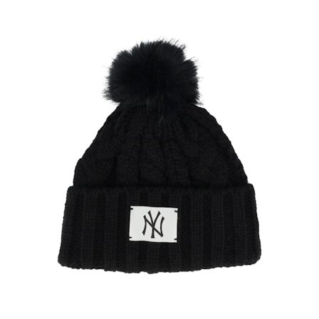 New Era - MLB Preto pom Beanie - Kids New York Yankees Chyt Cable Black Pom @ Hatstore