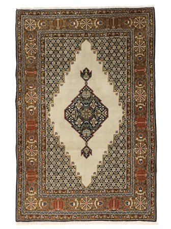 Tappeto Qum Kork/Di Seta 104X158 Marrone/Nero (Lana, Persia)
