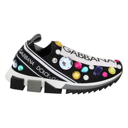 Dolce & Gabbana Crystal Sneakers Sort, Dame, Størrelse: 35 1/2 EU