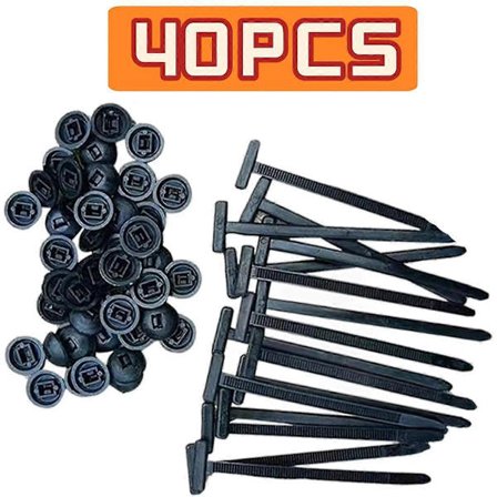 100 stk. Universal kabelbuntspenne i nylon, kraftig selvlåsende stripsholder med pinne og knapp, multifunksjonelt kabelbuntverktøy for daglig 