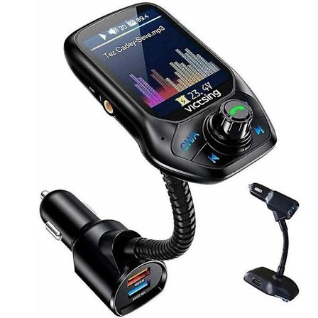 Bluetooth-kompatibel bil FM-sändare Mp3-spelare handsfree radioadapter